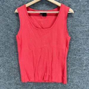 Etoile Tank Women XL Pink Sleeveless Wide Strap Square Neck Rayon Casual Solid